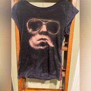 House of the gods womens Keith richards distressed shirt with semi open beck